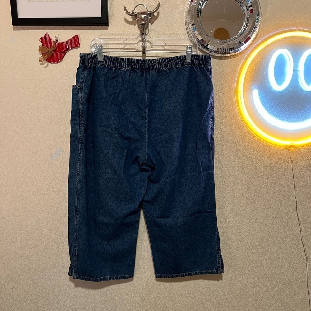 Vintage 100% cotton Jean capris size large - Picture 4 of 6